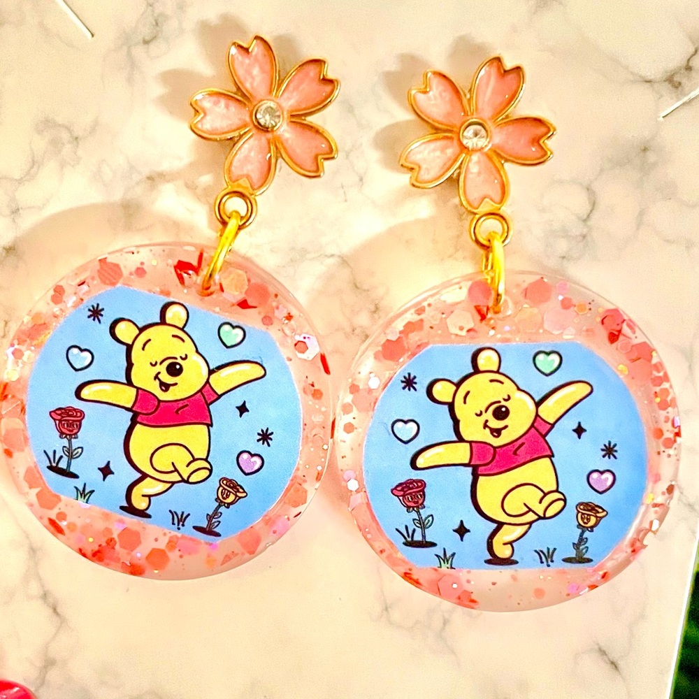 Winnie The Pooh Acrylic Earrings